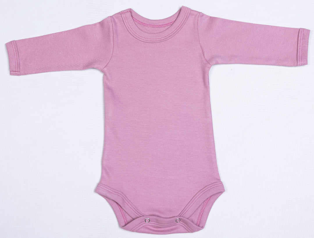 Dusty Pink Crew Neck Onesie- long sleeve - Little Lumps