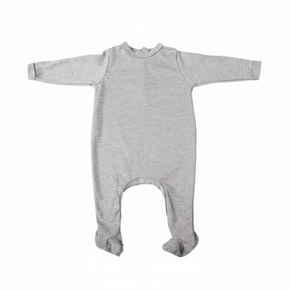 2-Pack Back-Fastening Grey Blank Babygros Made From 100% Cotton - Little Lumps