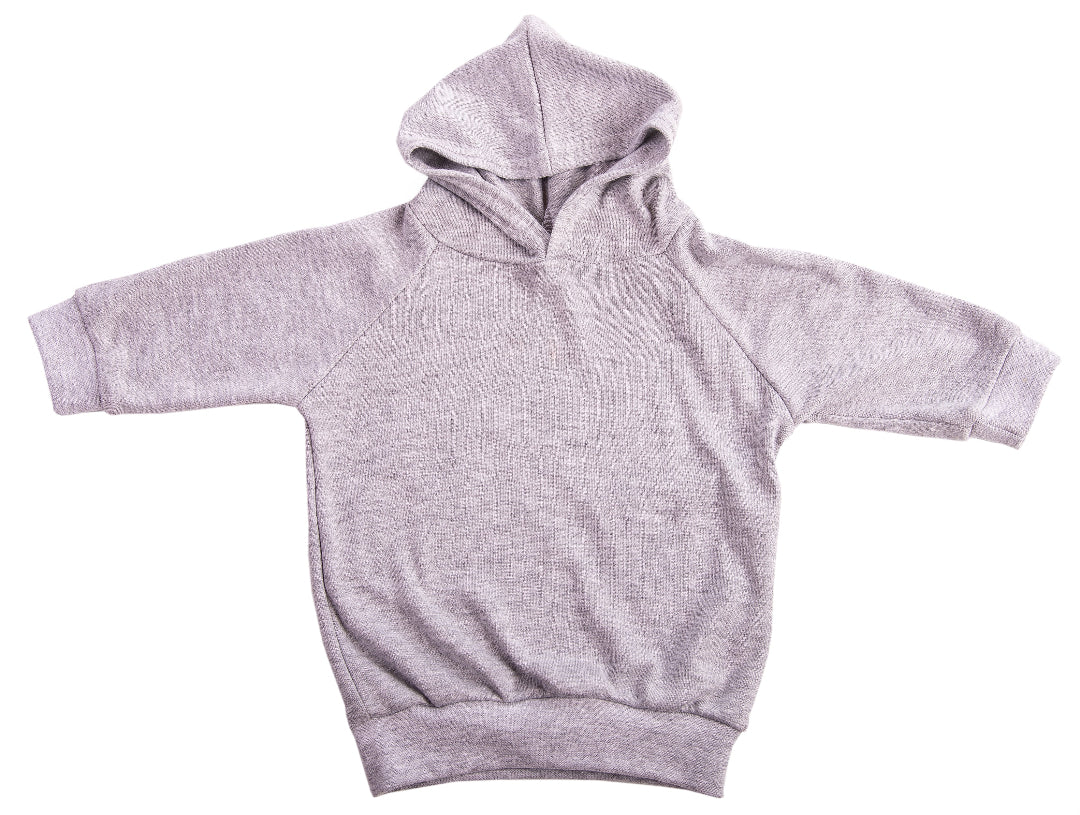 100% cotton Grey Mélange -Long Sleeved Baby Hoodie