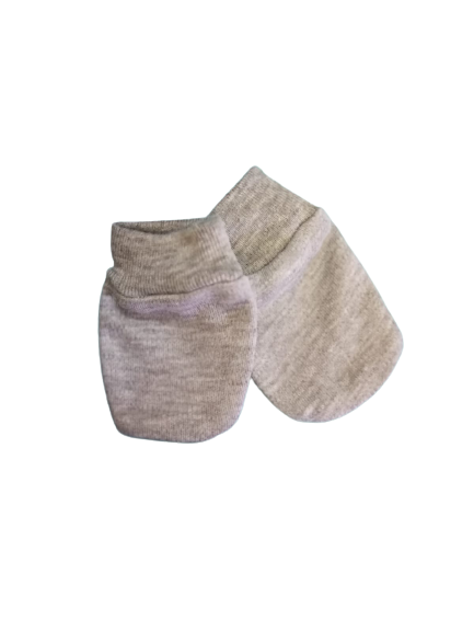 Baby Mittens - grey melange in 100% cotton