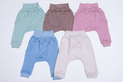 Harem-Style Baby Slouch Pants -new colours 100% cotton - Little Lumps