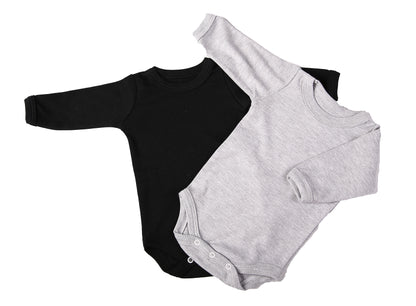 Bulk 6 pack Blank Long-Sleeved Crew Neck Onesies 100% Cotton - Little Lumps