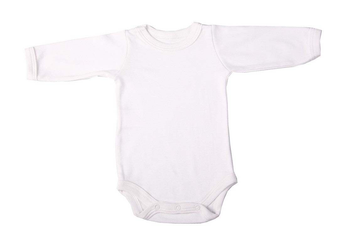 Bulk 6 pack Blank Long-Sleeved Crew Neck Onesies 100% Cotton - Little Lumps