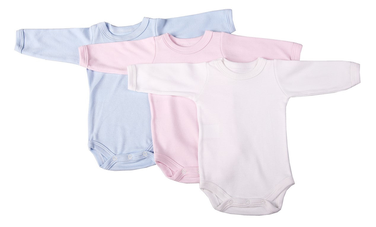 Bulk 6 pack Blank Long-Sleeved Crew Neck Onesies 100% Cotton - Little Lumps