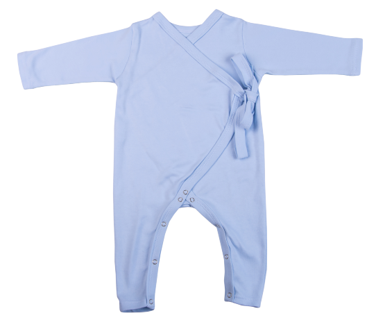 100% Cotton Infant Kimono Babygro Blue