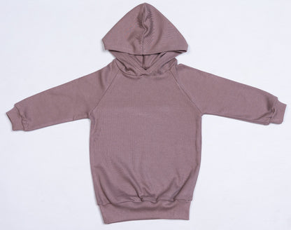 Mocha Long Sleeved Baby Hoodie made from 100% cotton 
