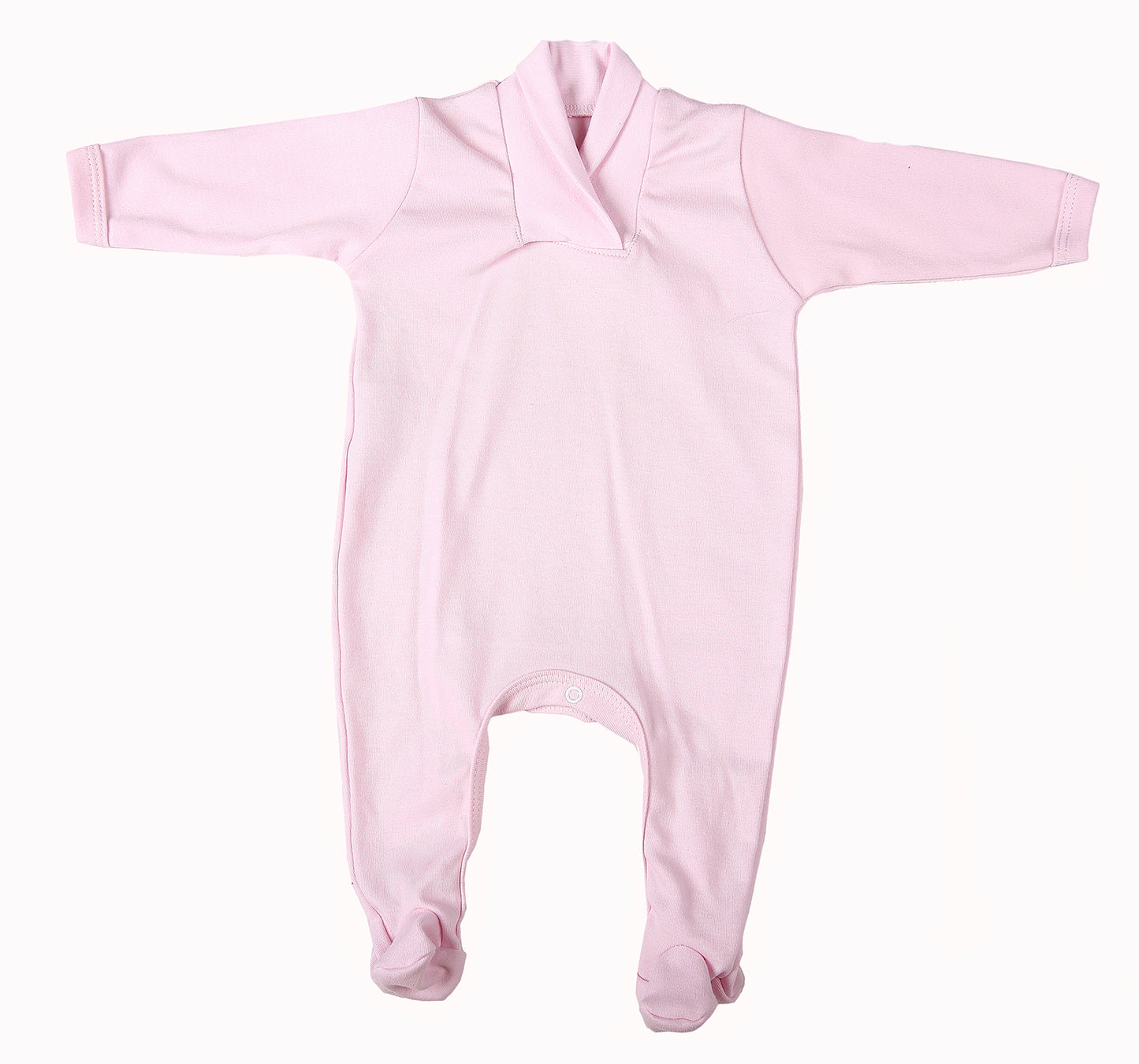 2-Pack Blank Babygros With Crossover Collar In 100% Cotton -Pink