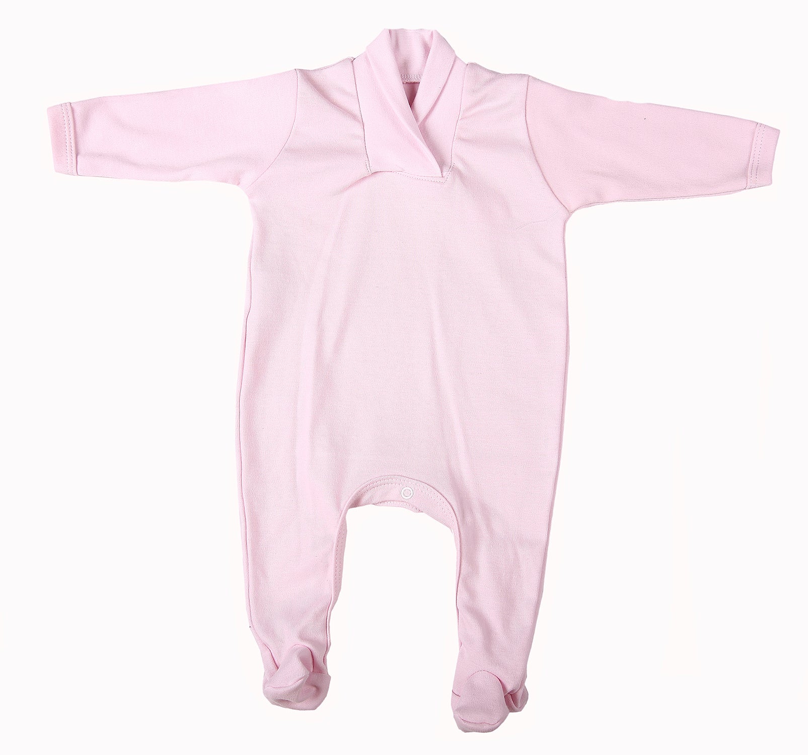 2-Pack Blank Babygros With Crossover Collar In 100% Cotton -Pink