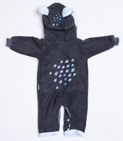 Bear Spotted Polar Fleece Babygro - Little Lumps
