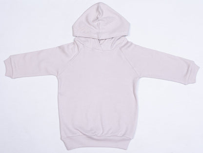 Stone hoodie with long sleeves and ribbed arms and waist made from 100% cotton