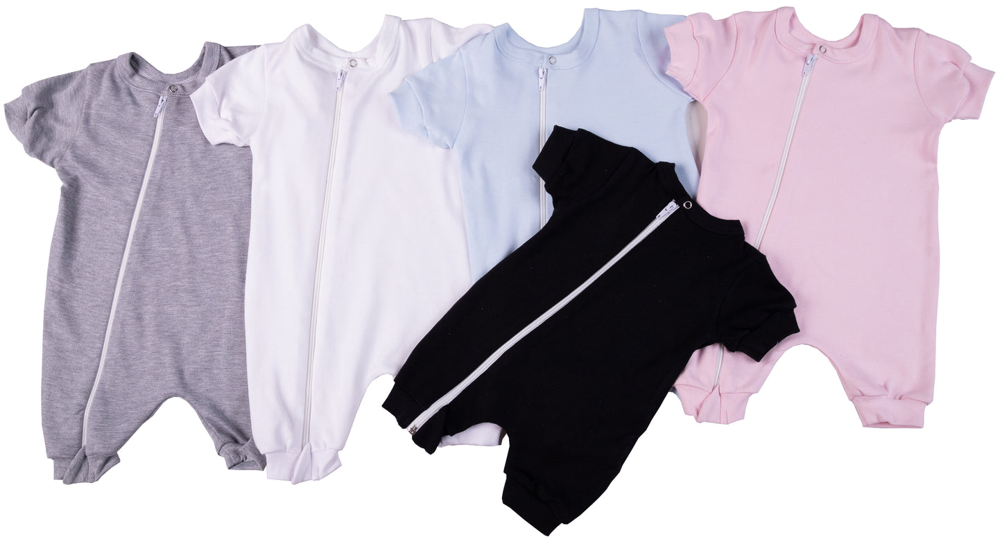 2-Pack Zip Summer Rompers Made From 100% Cotton - Little Lumps