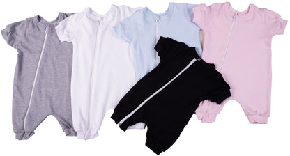 2-Pack Zip Summer Rompers Made From 100% Cotton - Little Lumps