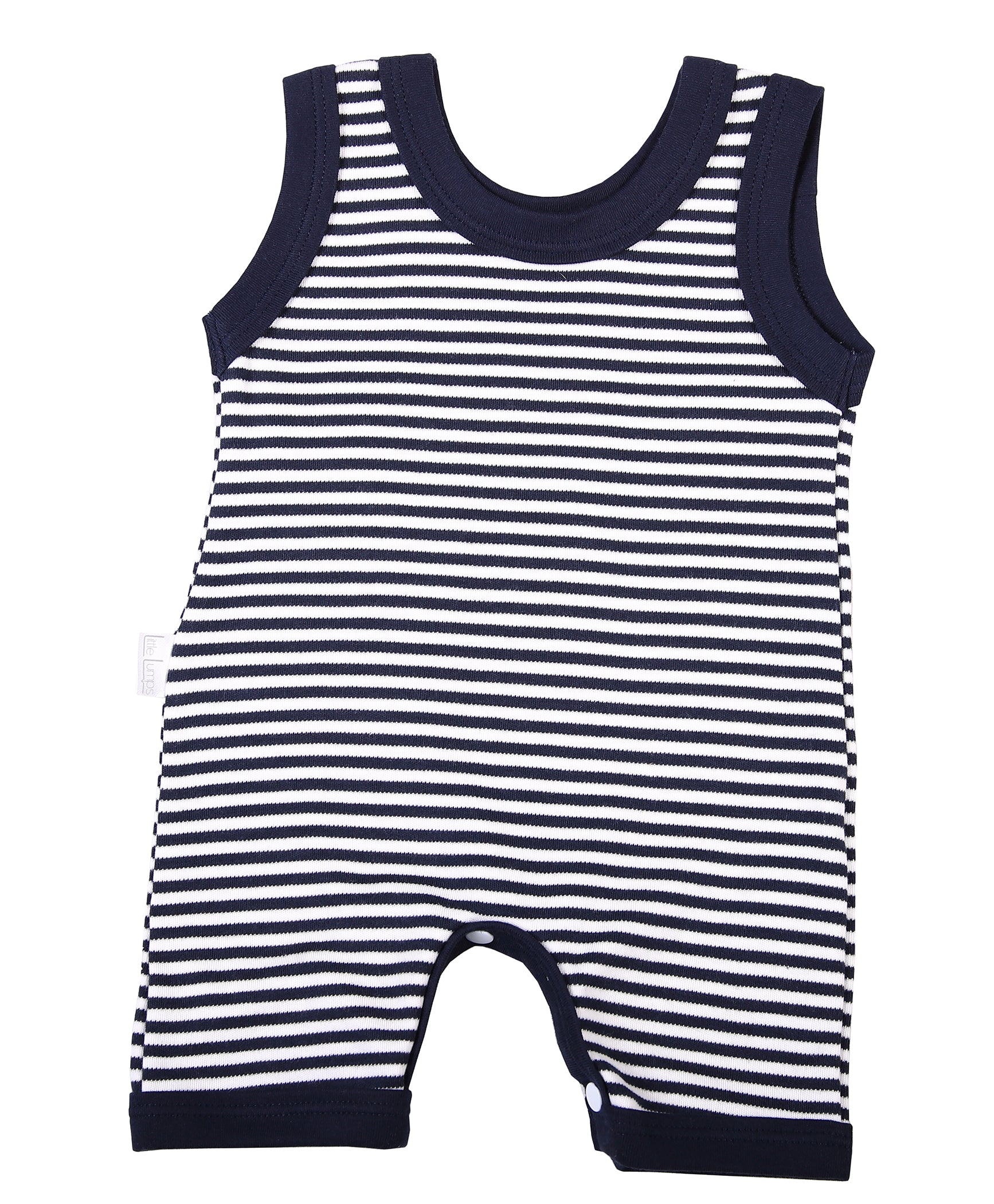 Navy Striped Baby Romper - Little Lumps