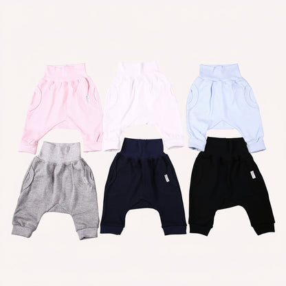 2-Pack Blank Baby Harem Pants 100% Cotton Mixed Colours - Little Lumps