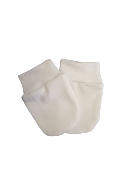 Baby Mittens - white in 100% cotton