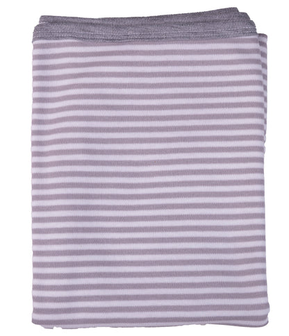 grey and white stripe baby swaddle blanket