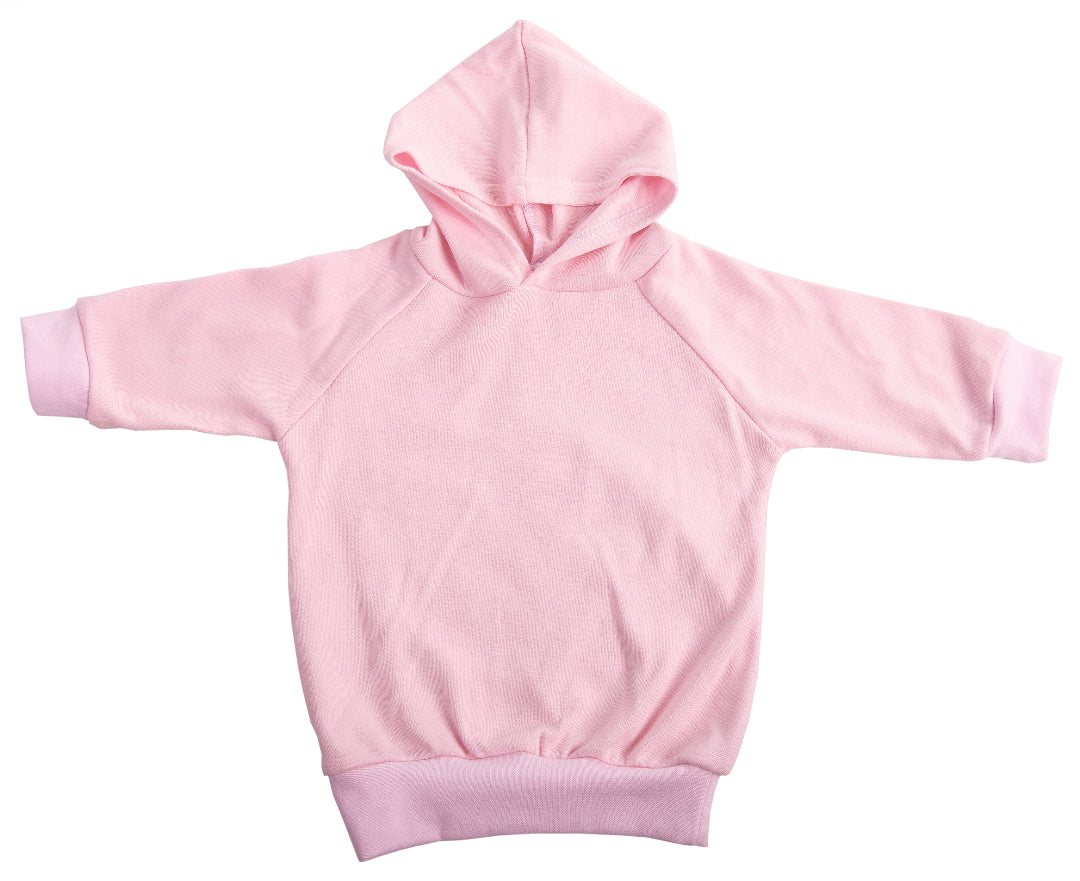 100% cotton soft Pink Long Sleeved Baby Hoodie