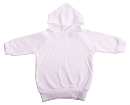 100% cotton soft white Long Sleeved Baby Hoodie